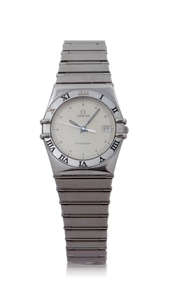 Lot 436 - A stainless steel Omega Constellation, the...