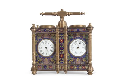 Lot 329 - A reproduction brass and cloisonne panelled...
