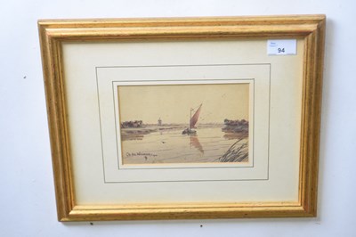 Lot 94 - British School 'On the Waveney', watercolour,...