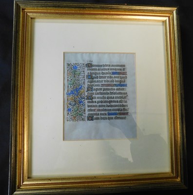 Lot 631 - Manuscript vellum leaf from a Book of Hours,...