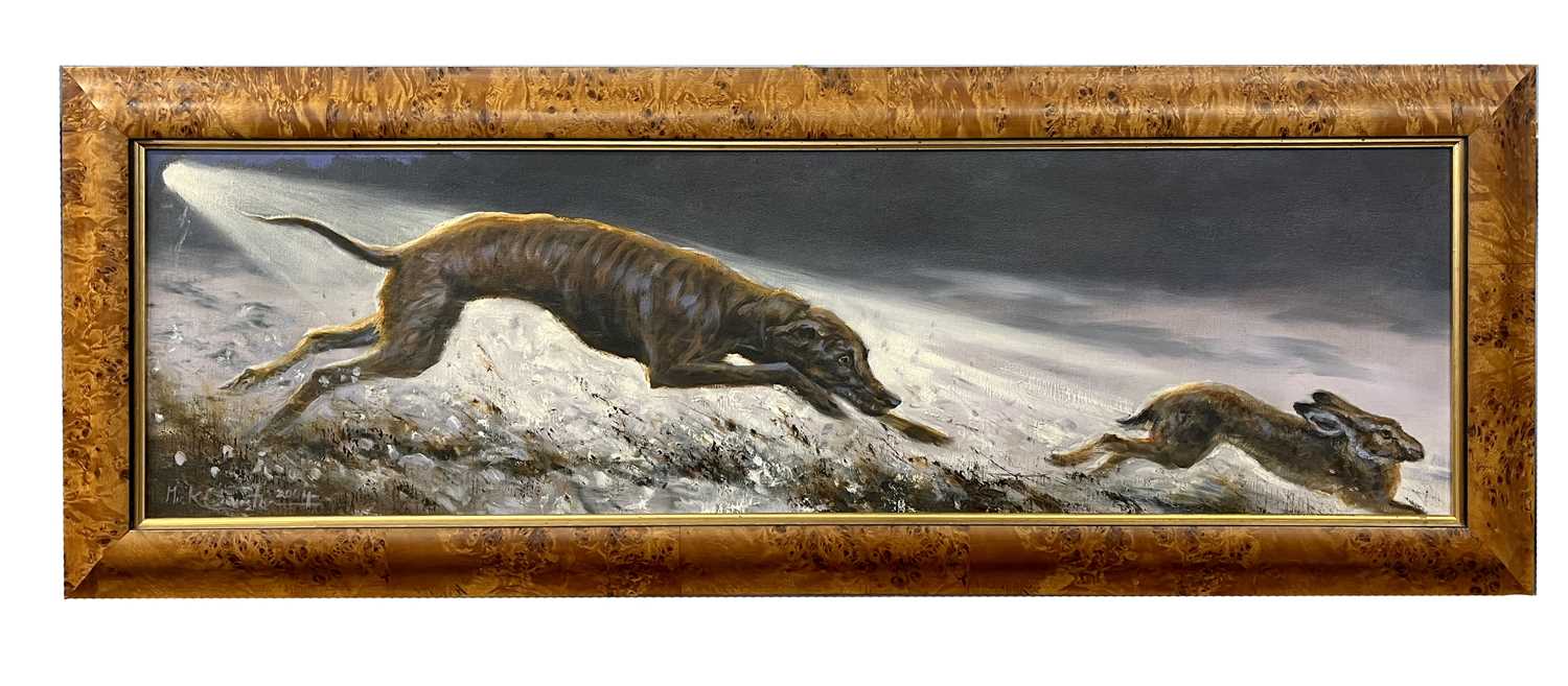 Lot 25 - Mick Cawston (British,1959-2006), lurcher...