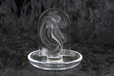 Lot 18 - Lalique pin dish, the centre with a model of...