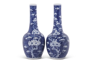 Lot 148 - Pair of Chinese porcelain bottle vases, the...
