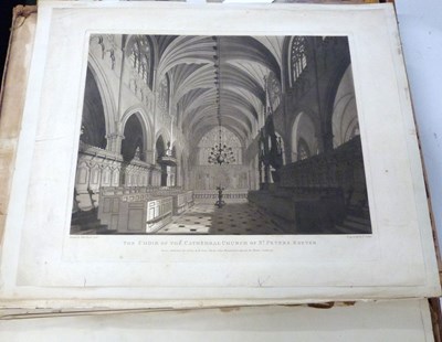 Lot 653 - Large scrapbook, Exeter Cathedral interest,...