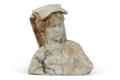 Lot 472 - A 19th Century alabaster bust of a female...