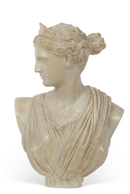 Lot 471 - A 19th Century alabaster bust of a classical...