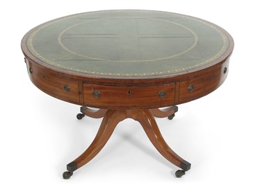 Lot 495 - A George III mahogany drum table of typical...