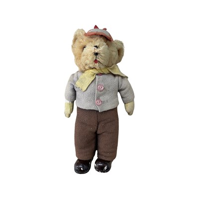 Lot 371 - A vintage teddy bear with wooden shoes