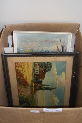 Lot 706 - Box of assorted books and five bottles of...