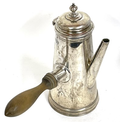 Lot 22 - A small silver coffee pot in George III style...