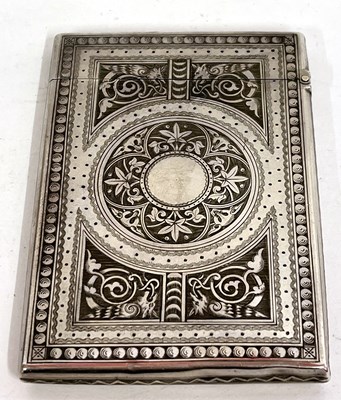 Lot 33 - A Victorian card cased, well engraved with a...