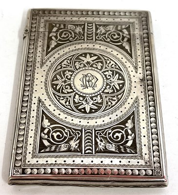 Lot 33 - A Victorian card cased, well engraved with a...