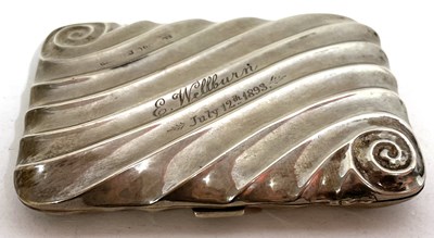 Lot 40 - A late Victorian wrythen fluted card case with...