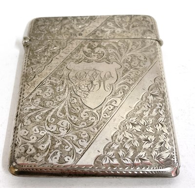 Lot 44 - An Edwardian card case with foliate and plain...