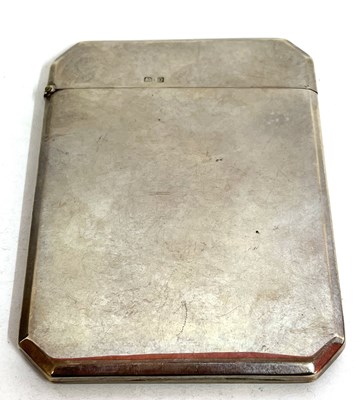 Lot 46 - A George V silver card case of plain polished...