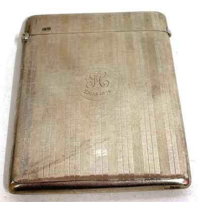 Lot 47 - A George V card case with banded engine turned...