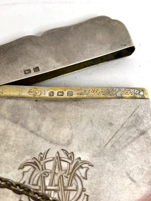 Lot 50 - A George V silver card case with wavey edges,...