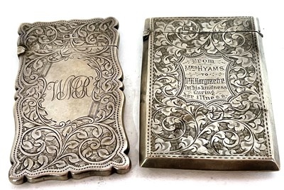 Lot 54 - Mixed Lot: A George V small engraved card case...