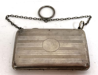 Lot 82 - A George V card case with banded engine turned...