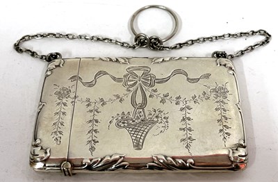 Lot 58 - A Edward VII silver card case engraved with a...