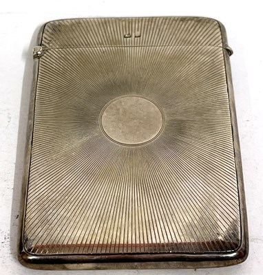 Lot 61 - A George V card case with radial engine turned...