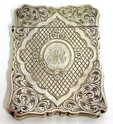 Lot 64 - A late Victorian card case engraved with a...