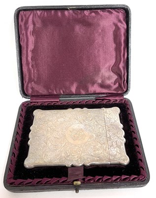 Lot 67 - A Victorian card case with wavy edges, well...