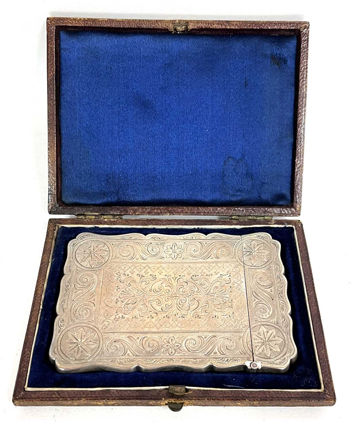 Lot 68 - A Victorian card case with wavey edges,...