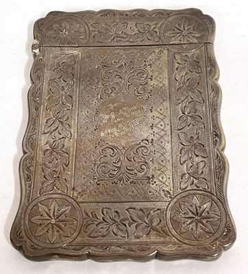 Lot 68 - A Victorian card case with wavey edges,...