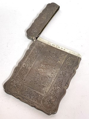 Lot 68 - A Victorian card case with wavey edges,...