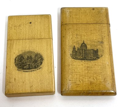 Lot 72 - Two small Mauchline sycamore card cases (2)