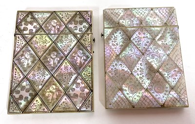 Lot 73 - Two Victorian mother of pearl card cases, one...