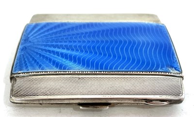 Lot 76 - An Art Deco silver and enamel cigarette case,...