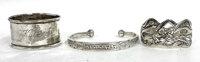 Lot 80 - Mixed Lot: A white metal torque bracelet,...