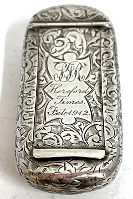 Lot 88 - An Edwardian silver snuff box of slight curved...