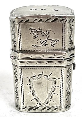 Lot 89 - A Georgian silver etui case, chased and...