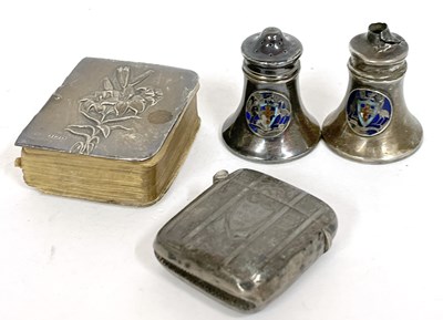 Lot 92 - Mixed Lot:  Silver vesta engraved with...