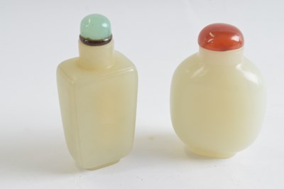 Lot 311 - Small plastic bag with two jadeite snuff...