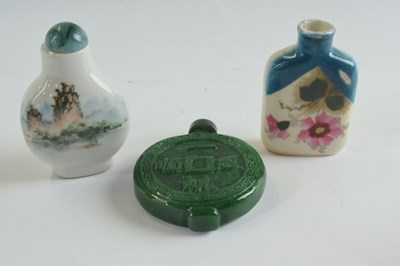 Lot 314 - Small box containing three scent bottles with...
