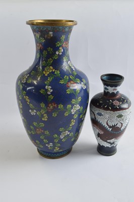 Lot 317 - Chinese Cloisonne vase with floral decoration,...