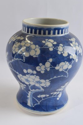 Lot 323 - Chinese porcelain ginger jar, the blue ground...