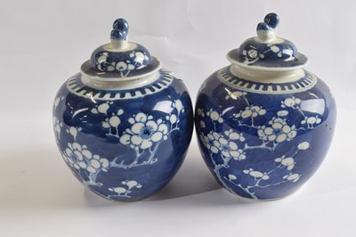 Lot 324 - Two small Chinese porcelain ginger jars and...