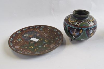 Lot 327 - Small Cloisonne bowl and stand with typical...