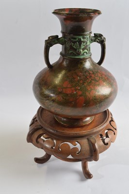 Lot 331 - Chinese metal vase of archaistic form with a...