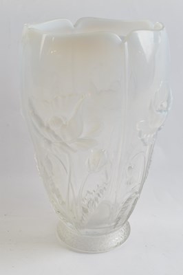 Lot 344 - Lalique style opalescent vase decorated in...