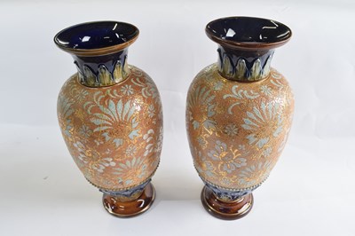 Lot 364 - A pair of Royal Doulton Slaters patent vases...
