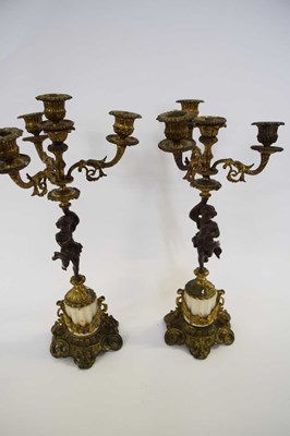 Lot 388 - Pair of candleabra in French Empire style the...