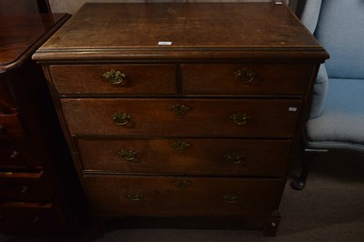 Lot 523 - 18th Century oak five drawer chest with two...