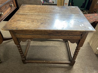 Lot 563 - An 18th Century oak rectangular side table...