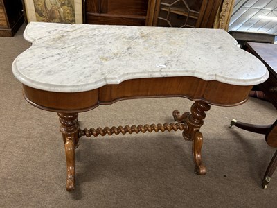 Lot 565 - A Victorian marble top and mahogany framed...